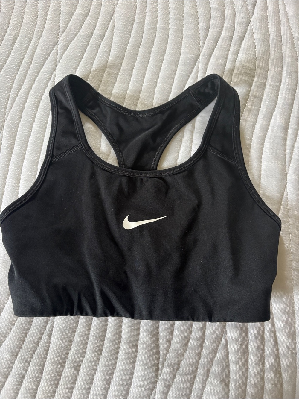 Nike Black Sports Bra with White Swoosh Racerback